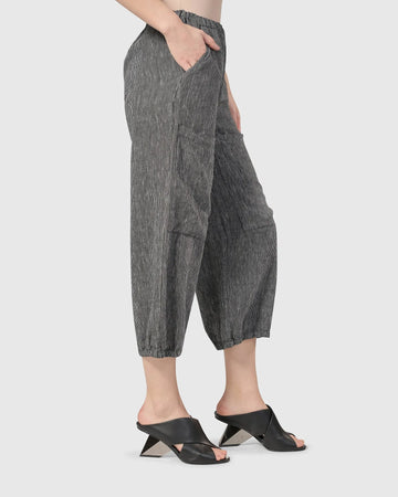 alembika-pinstripe-linen-lantern-hose-grau-leinenhose image 6