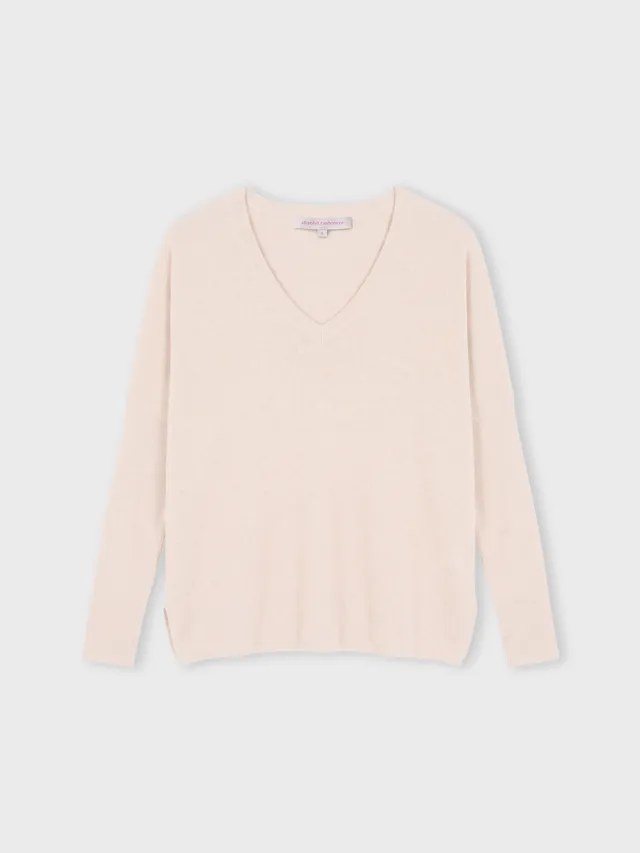 absolut-camille-damen-kaschmir-poncho-pullover-v-ausschnitt-sand image 1