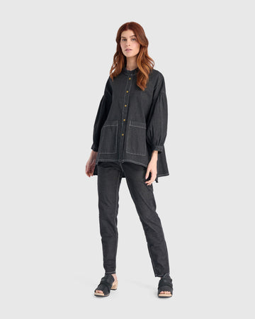 alembika-penelope-puff-top-jet-denim-damen-tunika-jeans image 7
