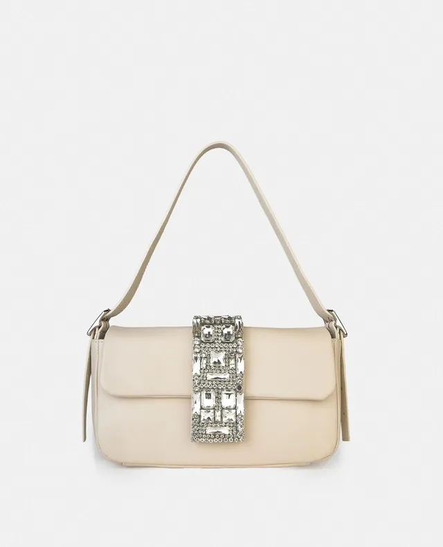 alma-en-pena-clutch-grau-leder-strass-verschluss image 1