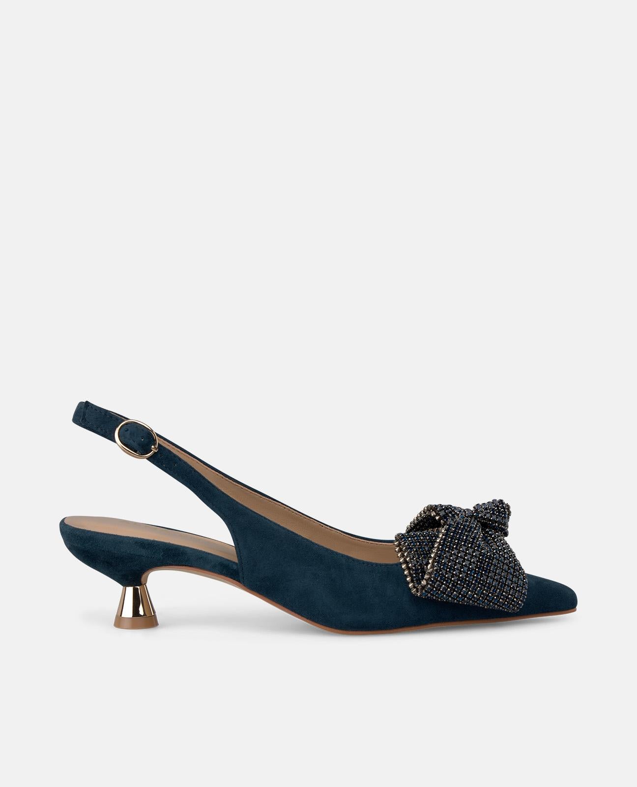 alma-en-pena-mini-bow-shoe-pumps-navy-4-5-cm image 1