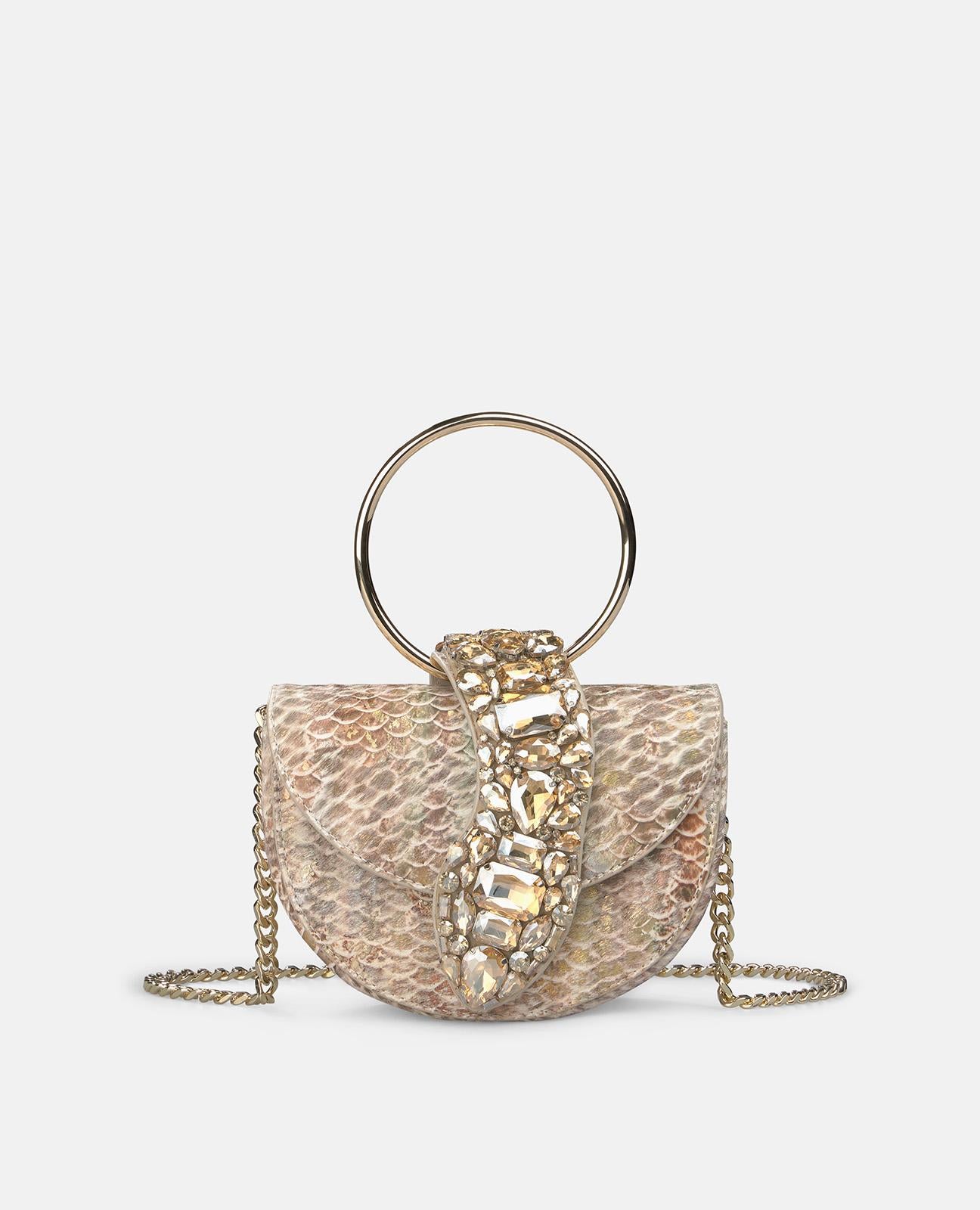 alma-en-pena-snake-shoulder-bag-halbmond-leder-camel image 1