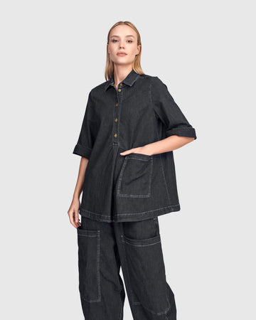 alembika-myles-popover-shirt-jet-denim-bluse image 5