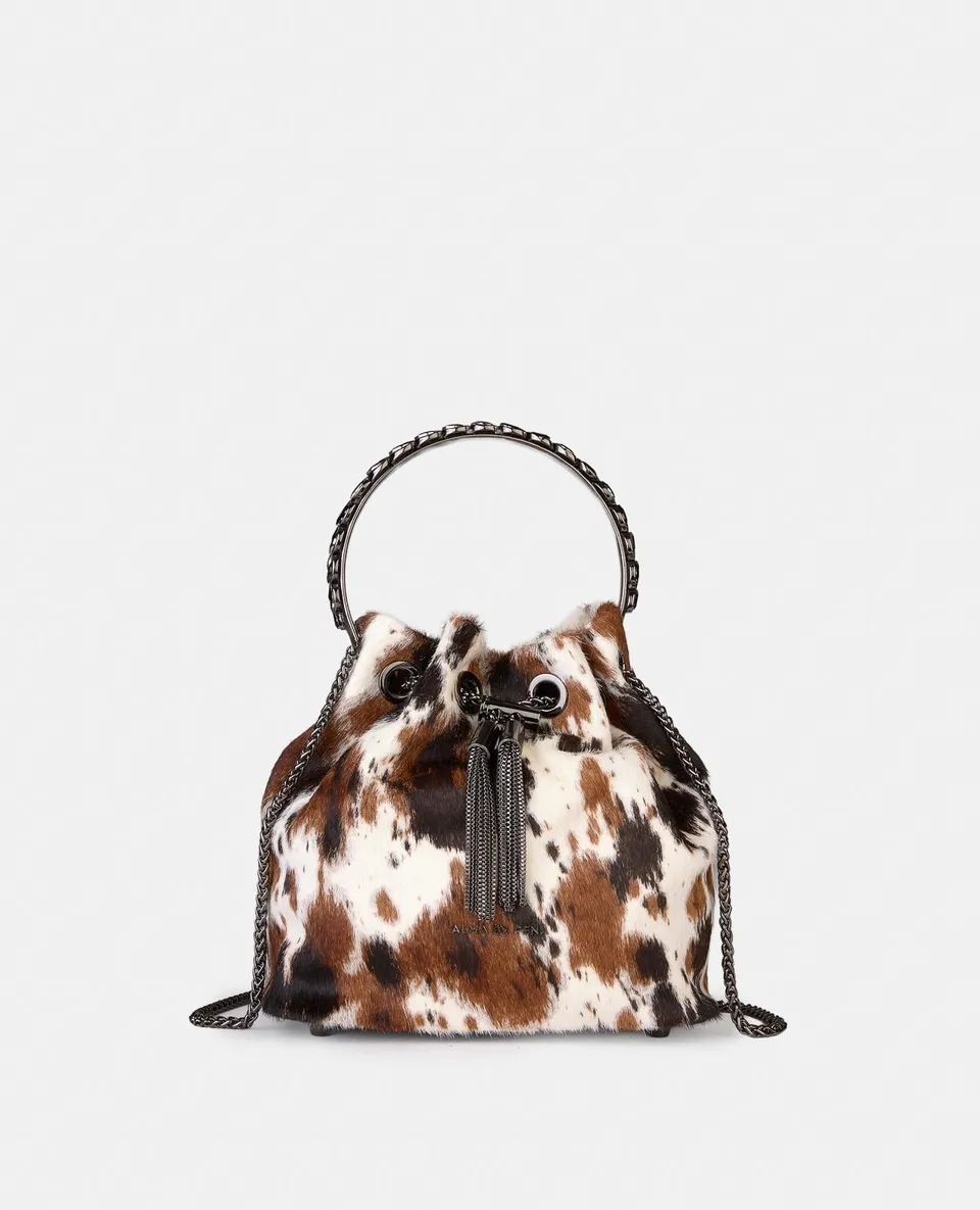 alma-en-pena-bowler-bag-aus-leder-mit-anh-nger-multicolor-kette-schulterriemen image 1