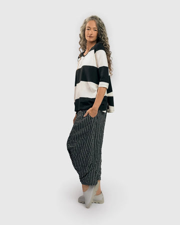 alembika-urban-pinstripe-crinkle-lantern-hose-silber-schwarz image 4