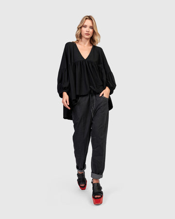 alembika-urban-trapeze-puff-top-black-top image 2