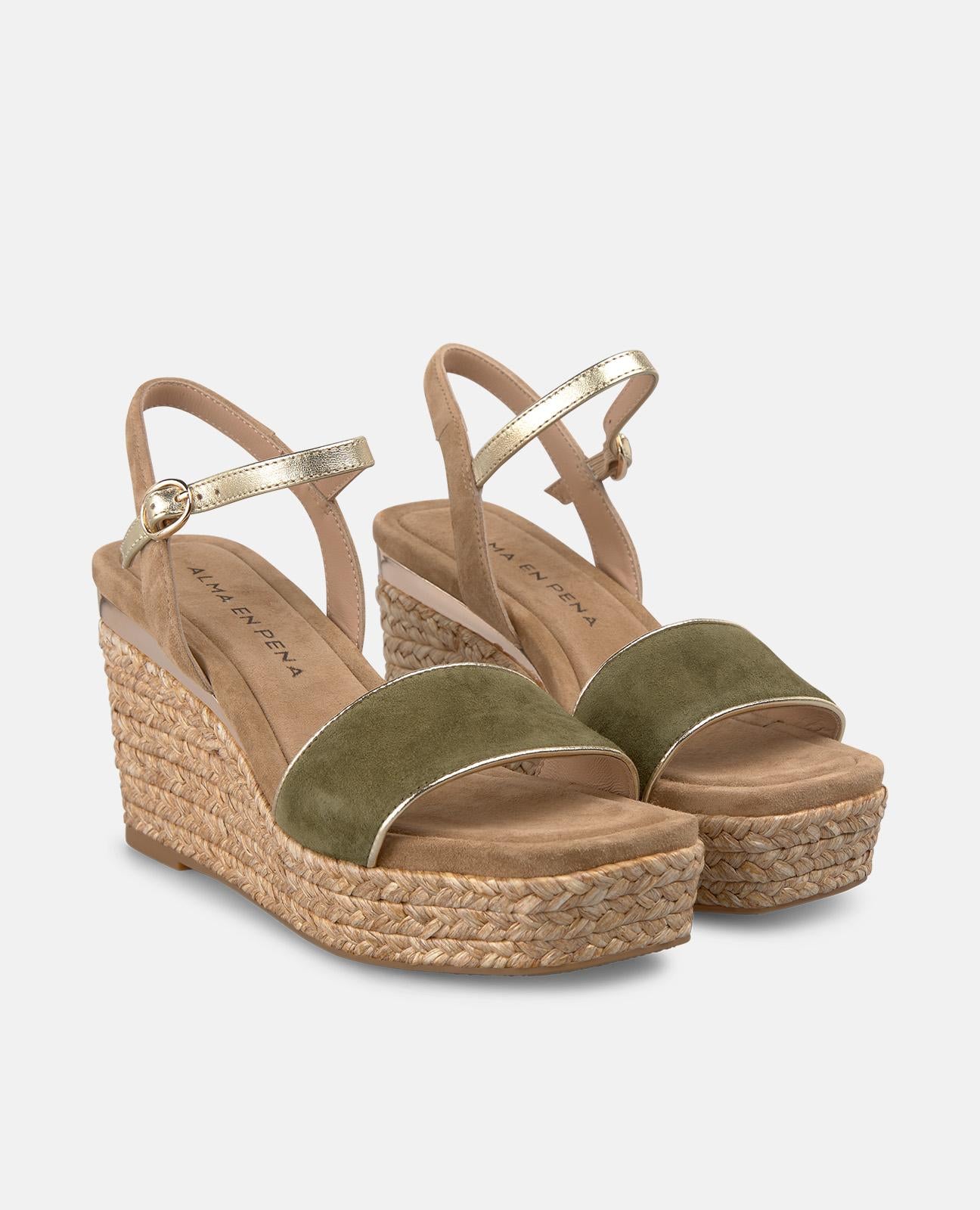 alma-en-pena-espadrille-keilpantoletten-9-cm-keil-kaki image 2