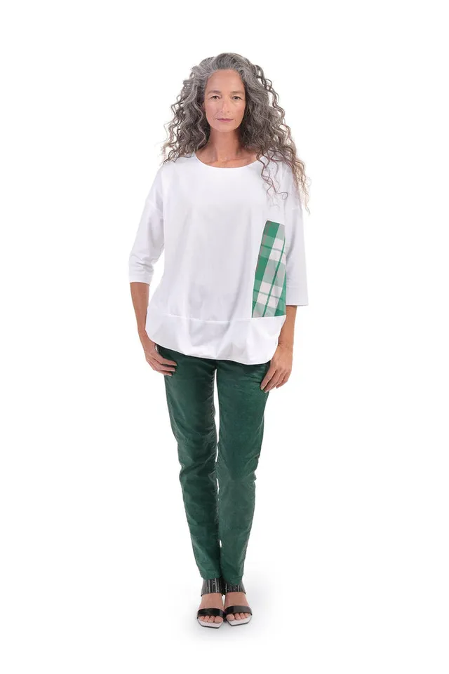 alembika-chi-plaid-patch-top-clover-karo-top image 1