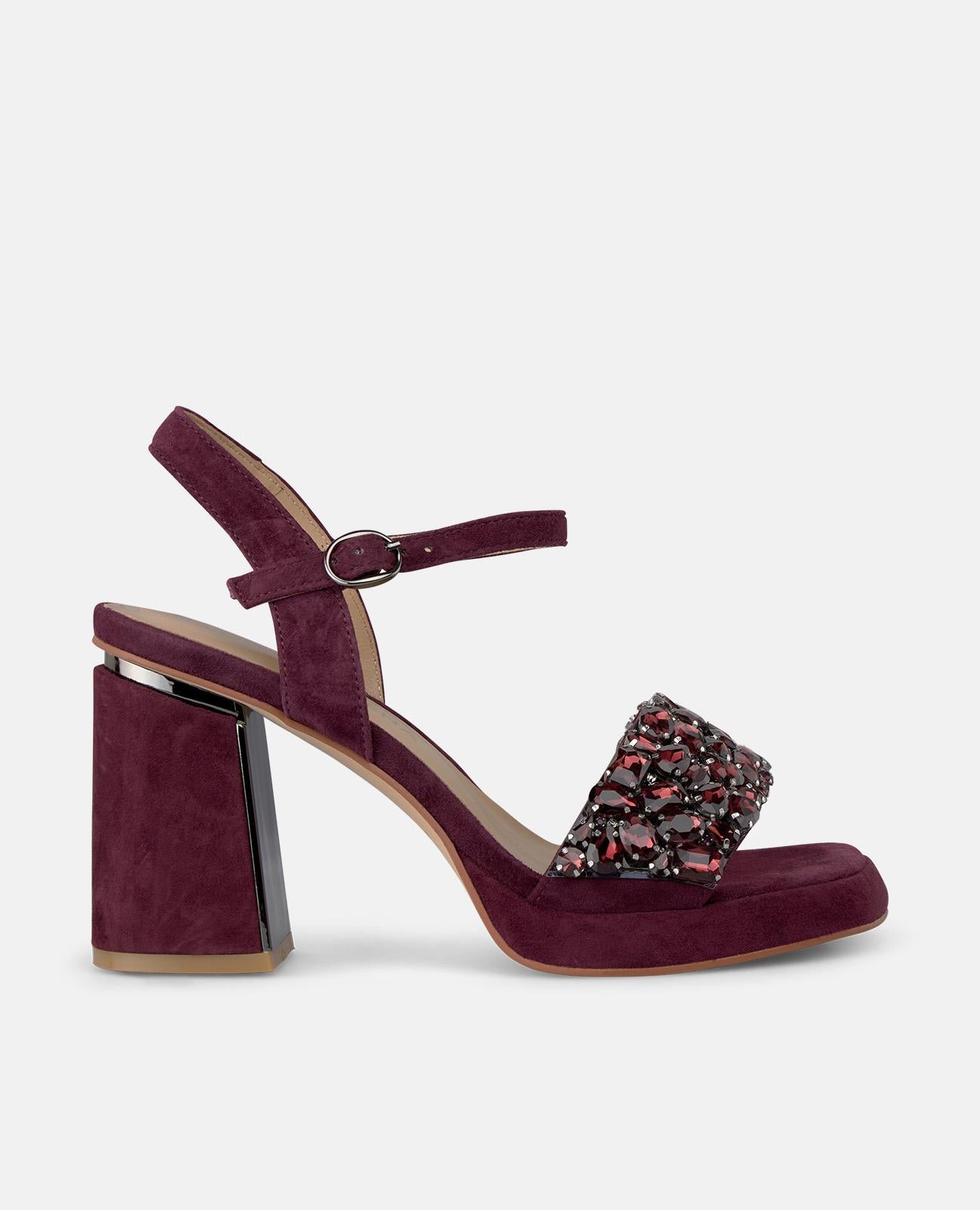 alma-en-pena-high-heel-sandalen-mit-perlen-strass-bordeaux-8-5-cm image 1