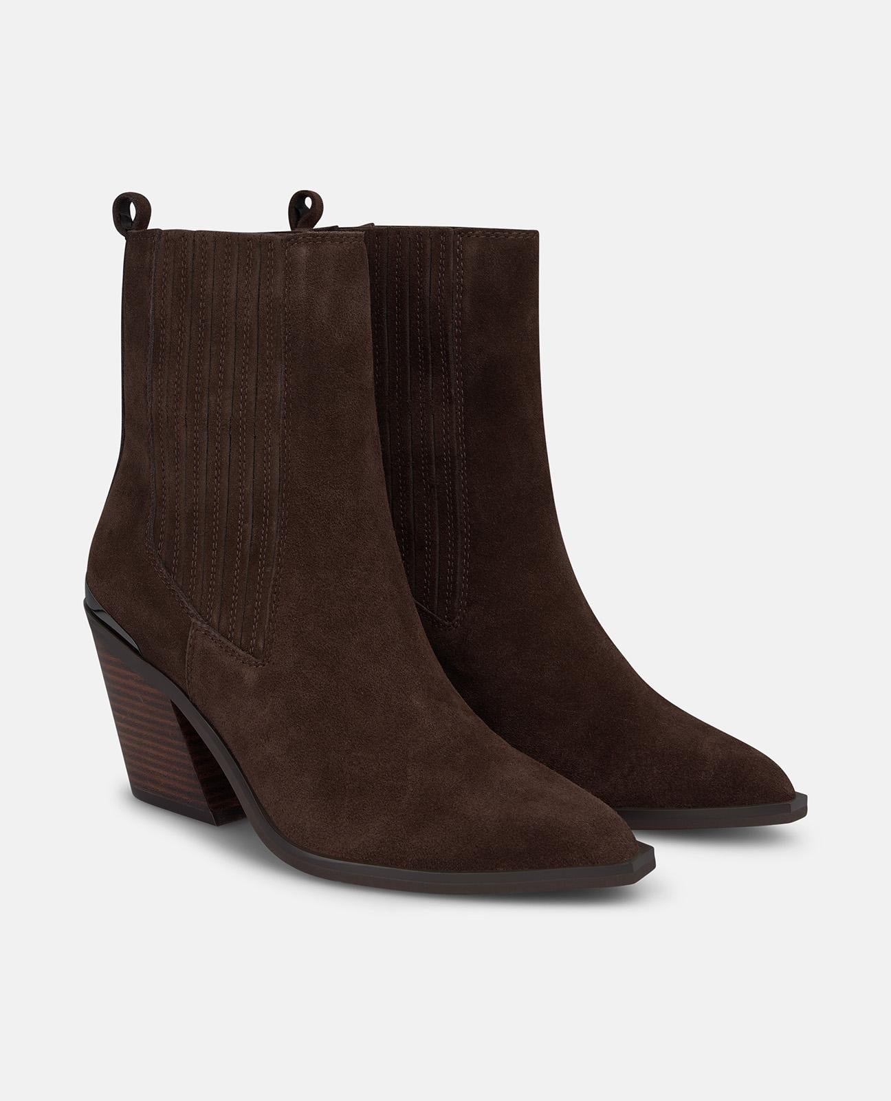 alma-en-pena-stiefelette-aus-veloursleder-mit-ziernaht-braun image 2
