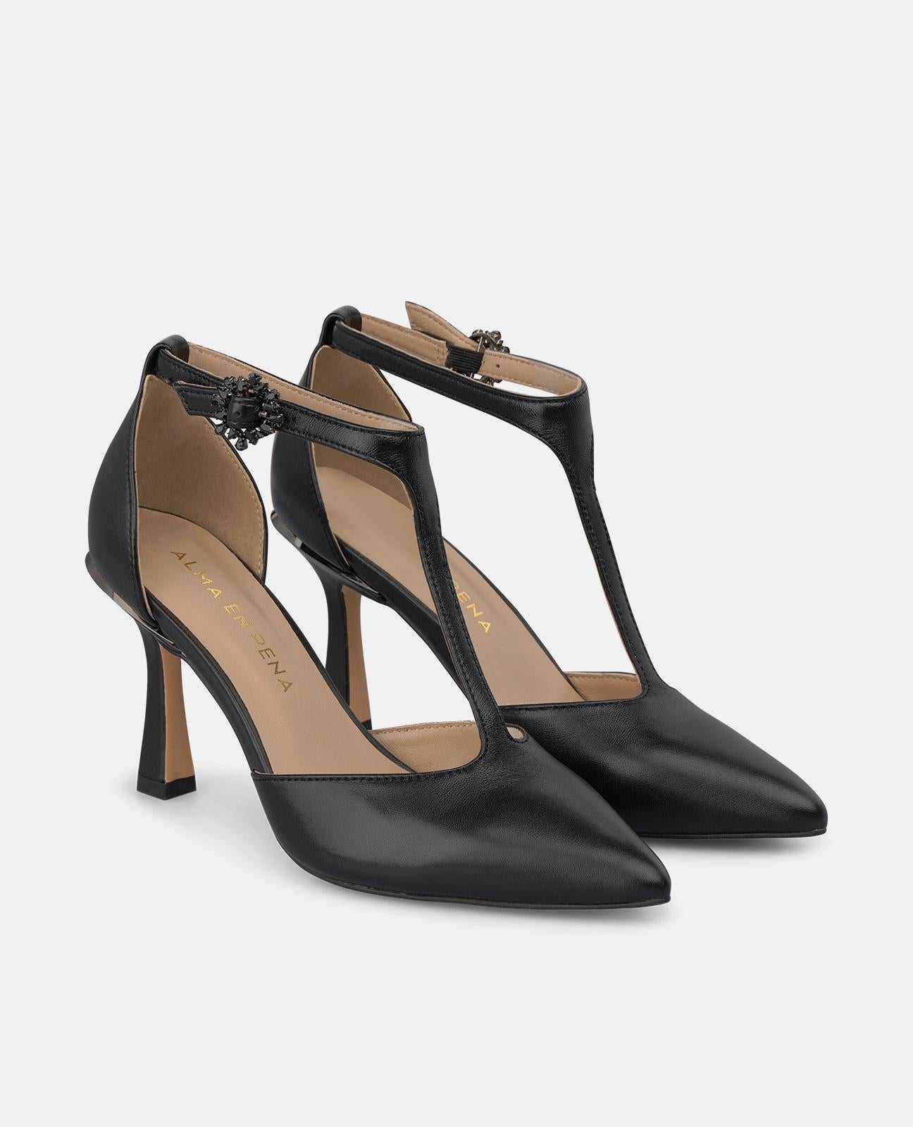 alma-en-pena-spangen-pumps-schwarz-nappaleder-t-riemen-8-cm-absatz image 2