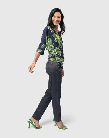 alembika-moku-draped-dolman-top-royal-green-floral-shirt image 6