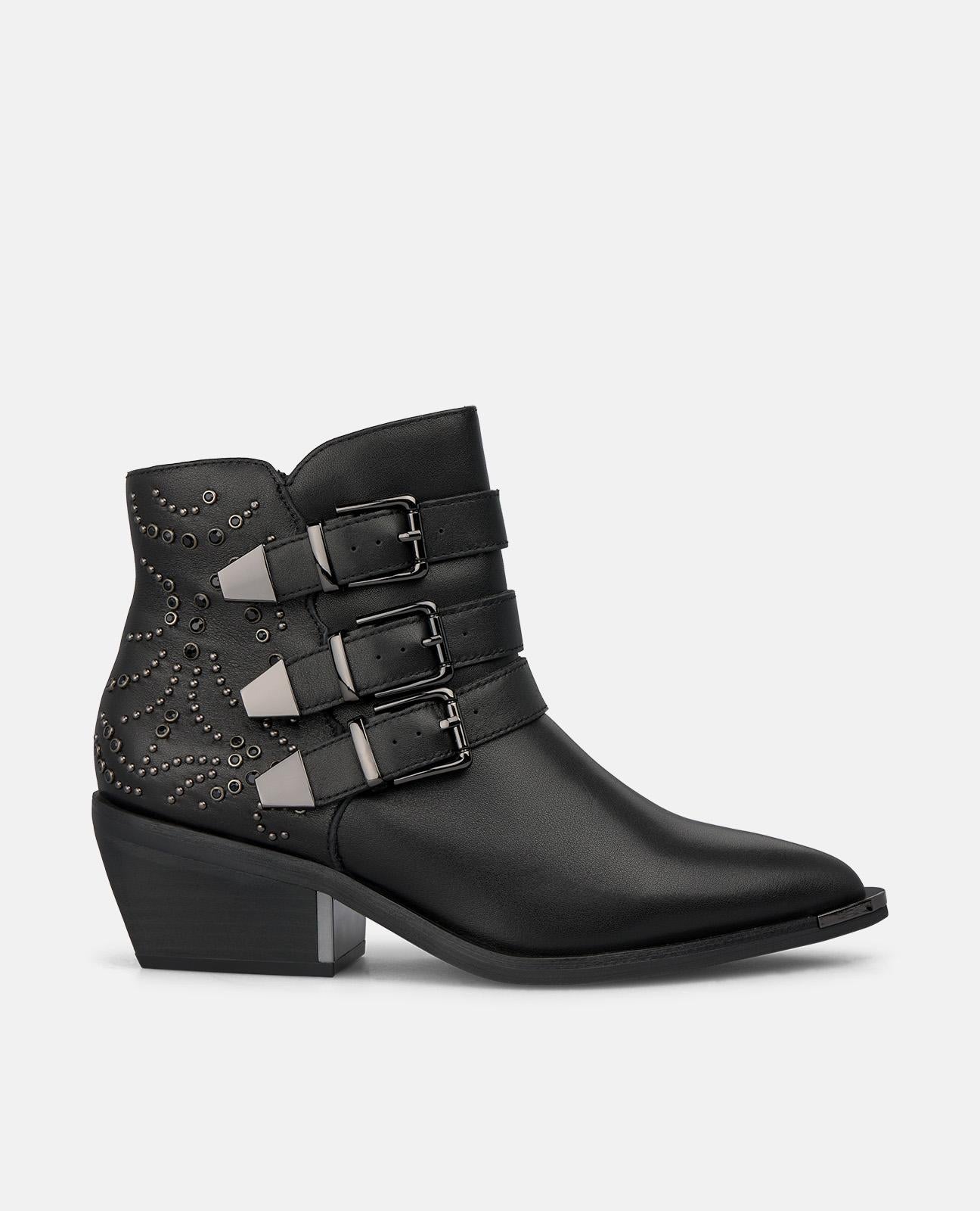 alma-en-pena-alfa-64065-stiefelette-aus-nappaleder-mit-schnallen-in-schwarz image 1