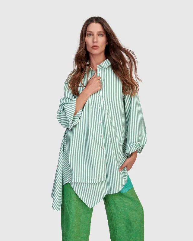 alembika-julep-tunika-shirt-gr-n-wei-streifen image 1