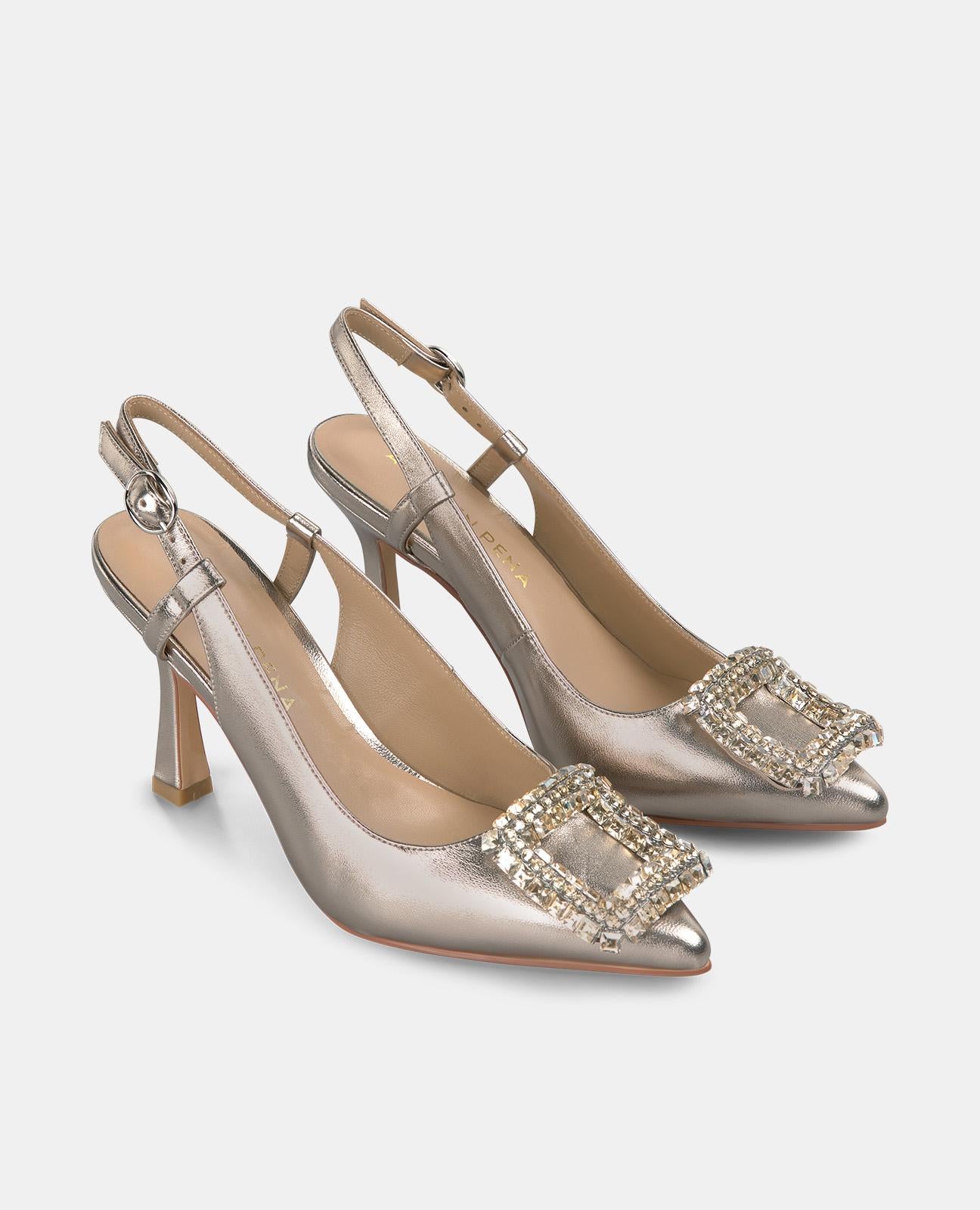 alma-en-pena-riemen-pumps-bronze-mit-strass-schnalle-und-9-cm-absatz image 2