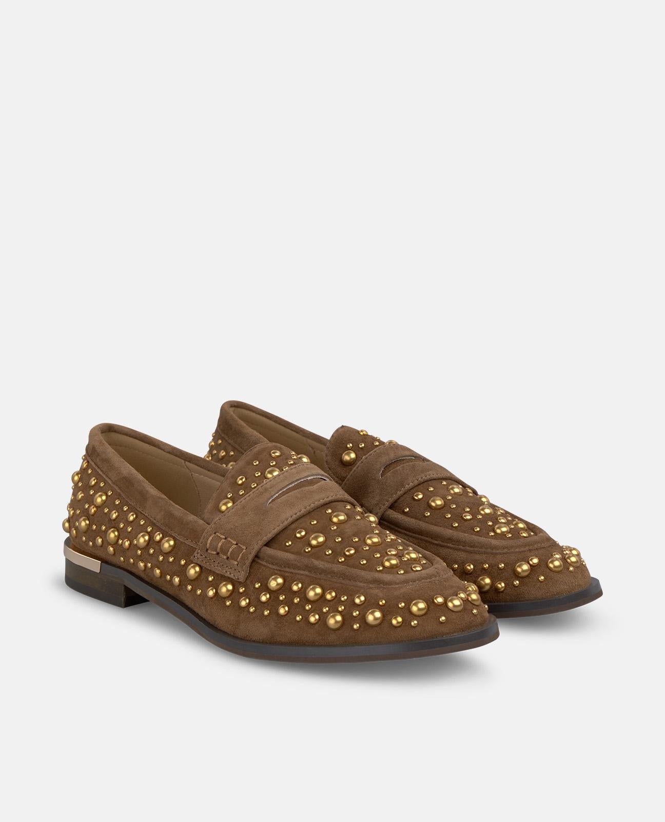 alma-en-pena-alfa-61394-loafer-mit-strass-nieten-braun-2-5-cm image 2