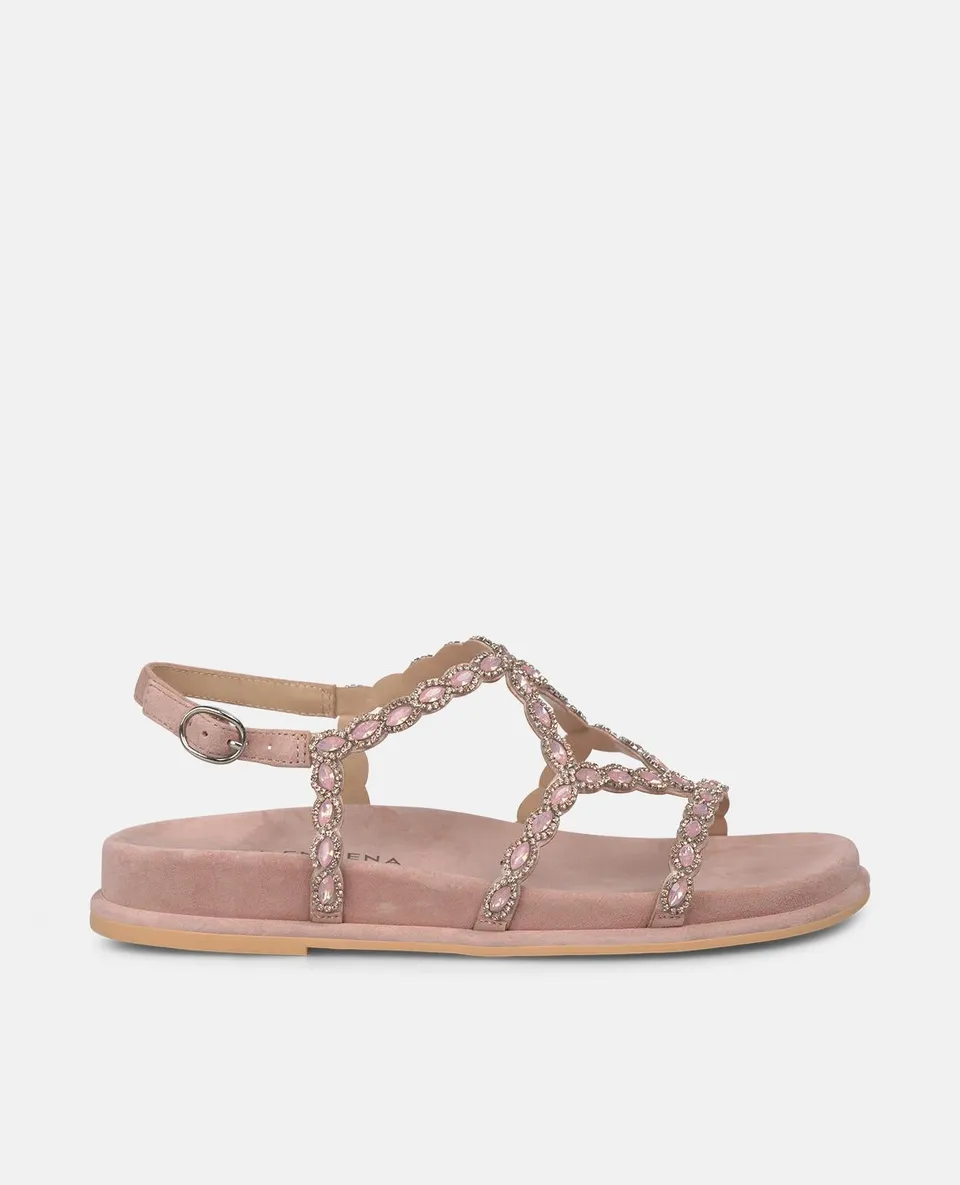 alma-en-pena-puderrosa-flache-sandalen-mit-glitzerriemen-2-5-cm image 1