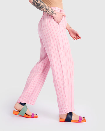alembika-linen-vacation-pants-pink-stripe-leinenhose image 5