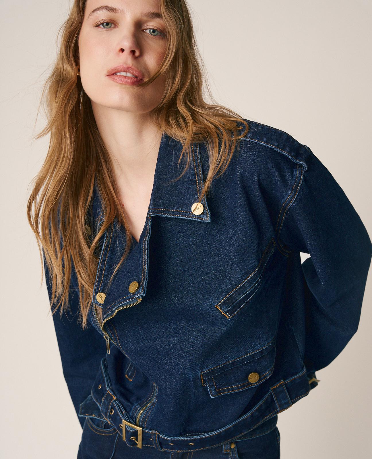 alma-en-pena-bikerjacke-denim-dunkelblau-mit-elasthan image 4