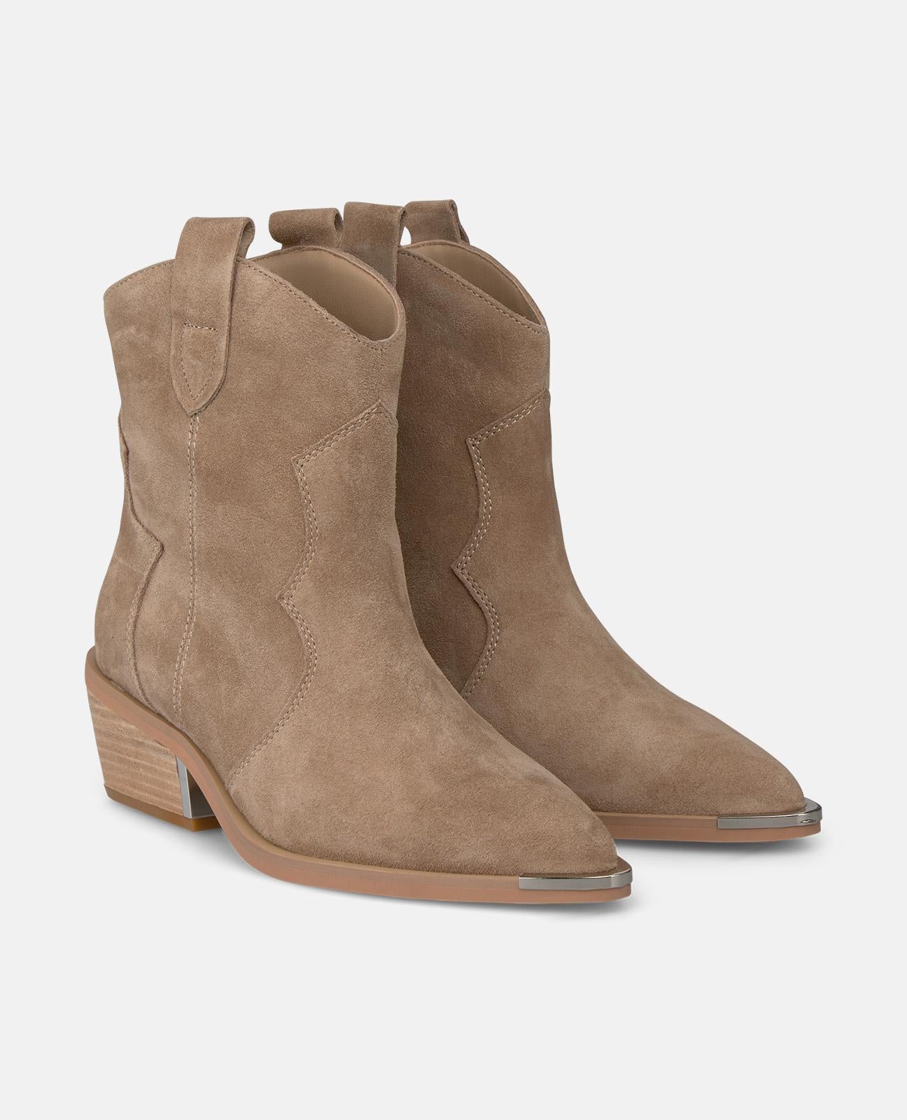 alma-en-pena-cowboy-flat-bootie-flache-stiefelette-vison image 2