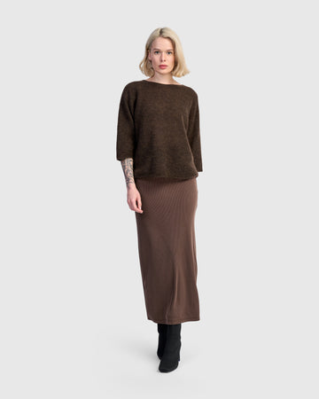 alembika-essential-cupro-bleistiftrock-maxi-rock-in-coffee image 2
