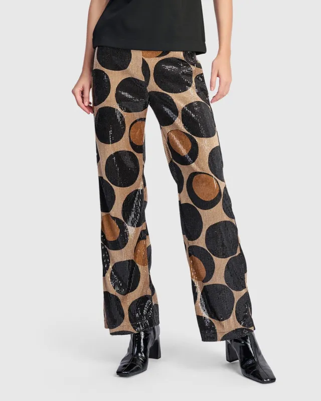 alembika-fizz-sequin-pants-eclipse-slim-flare-hose-mit-mini-pailletten image 1
