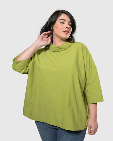 alembika-urban-boxy-7ut309g-top-gr-n-baumwoll-top image 3