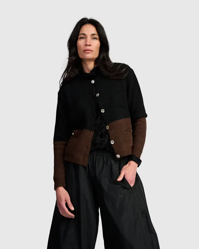 alembika-maeve-cardigan-black-choco-strickjacke image 1