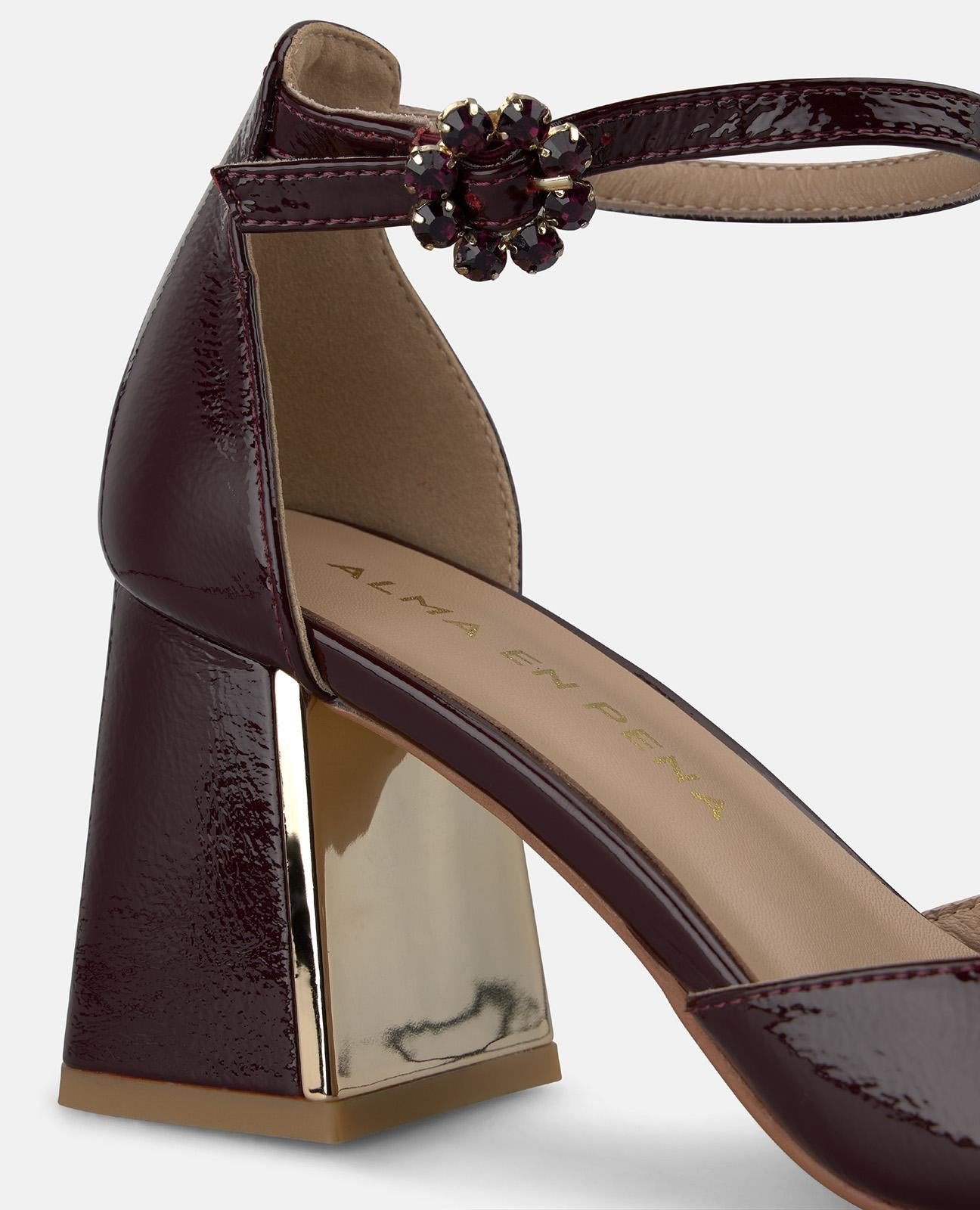 alma-en-pena-patent-leather-dress-shoe-pumps-bordeaux-7-cm-blockabsatz image 4