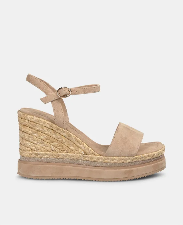 alma-en-pena-53997-geflochtene-plateau-keilsandale-arena-beige-9-8-cm-absatz image 1