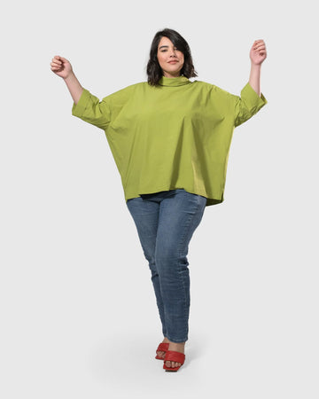 alembika-urban-boxy-7ut309g-top-gr-n-baumwoll-top image 4