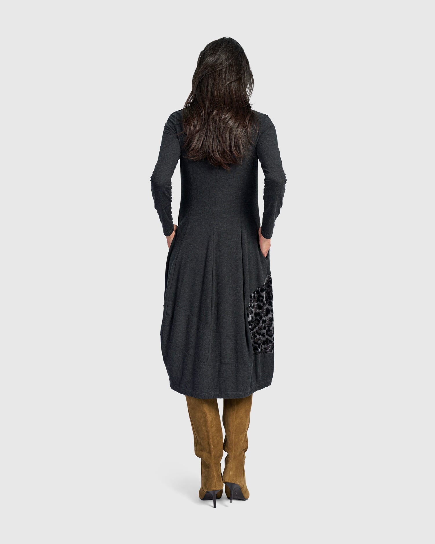 alembika-sterling-dress-grey-mix-damen-midikleid-cocoon image 4