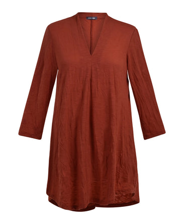 alembika-perfect-crinkle-top-orange-v-neck image 5
