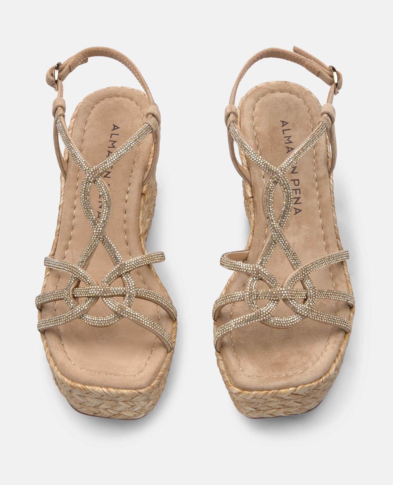 alma-en-pena-alfa-54248-keilsandalette-mit-strass-riemen-9-8-cm-sand image 4