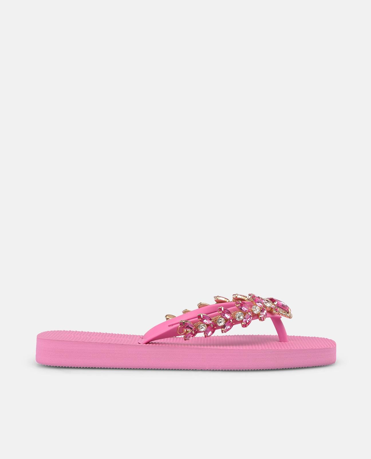 alma-en-pena-zehensteg-strandsandale-mit-metallic-verzierung-flach-rosa image 2