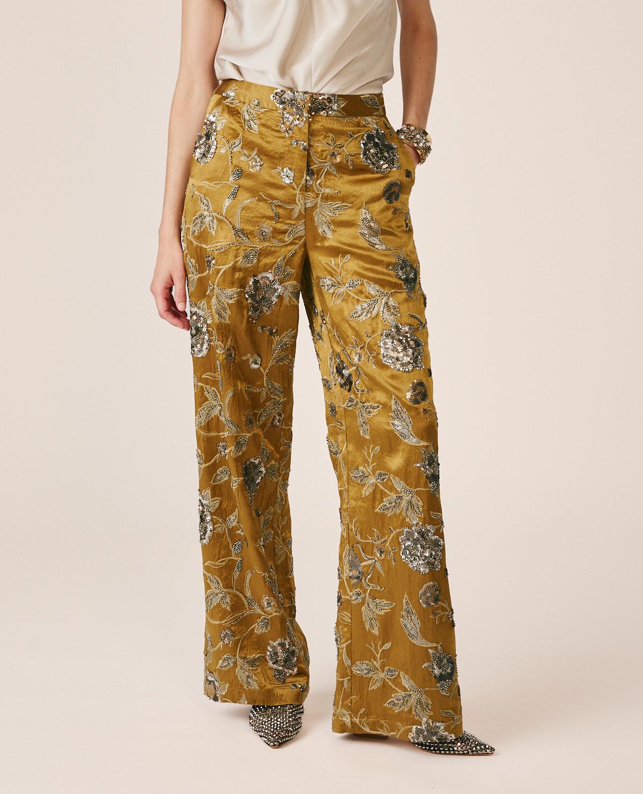 alma-en-pena-floral-pants-high-waist-blumenhose-beige-khaki-gef-ttert image 7