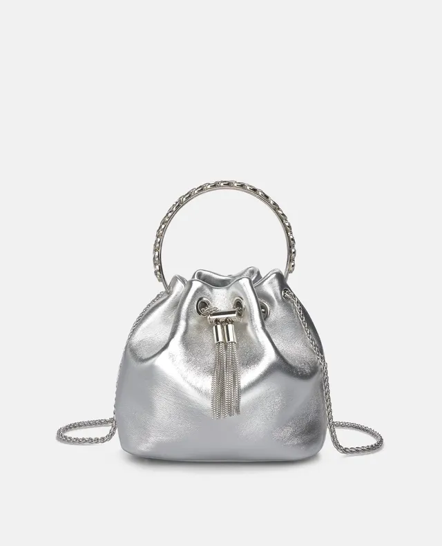 alma-en-pena-bowler-handtasche-mit-strass-griff-silber image 1