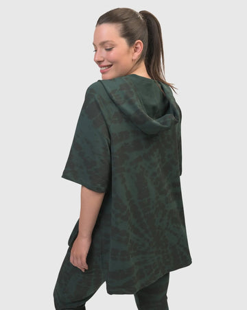 alembika-inhale-hooded-hi-lo-top-forest-tie-dye-kapuzen-tunika image 2