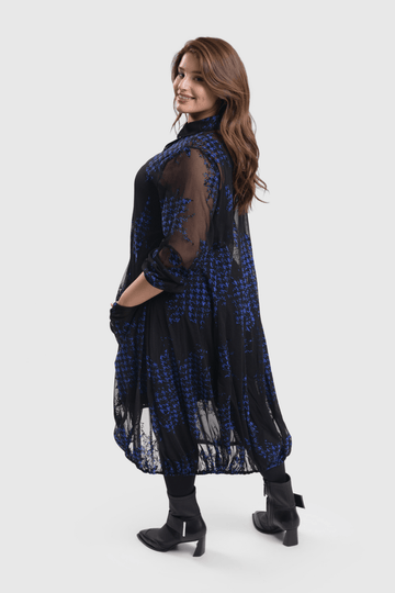 alembika-floral-check-wonderful-dress-blue-damen-mesh-kleid image 3
