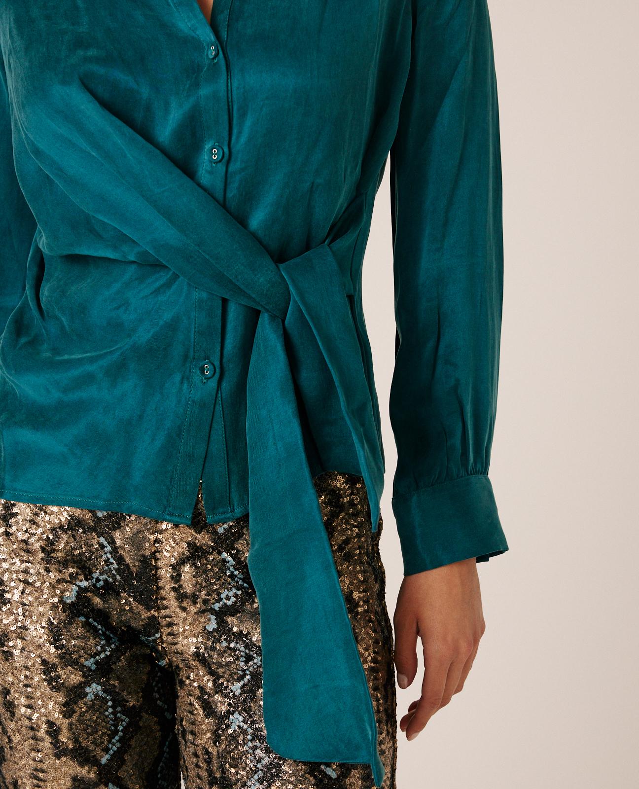 alma-en-pena-satinbluse-hemdstil-aus-lyocell-satin-petrol image 5