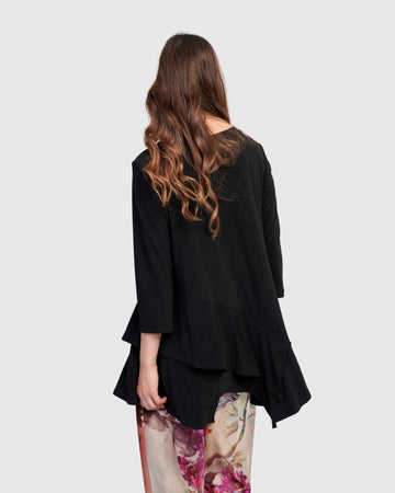 alembika-marielle-flounce-top-black-tunika-oberteil-mit-volant image 5