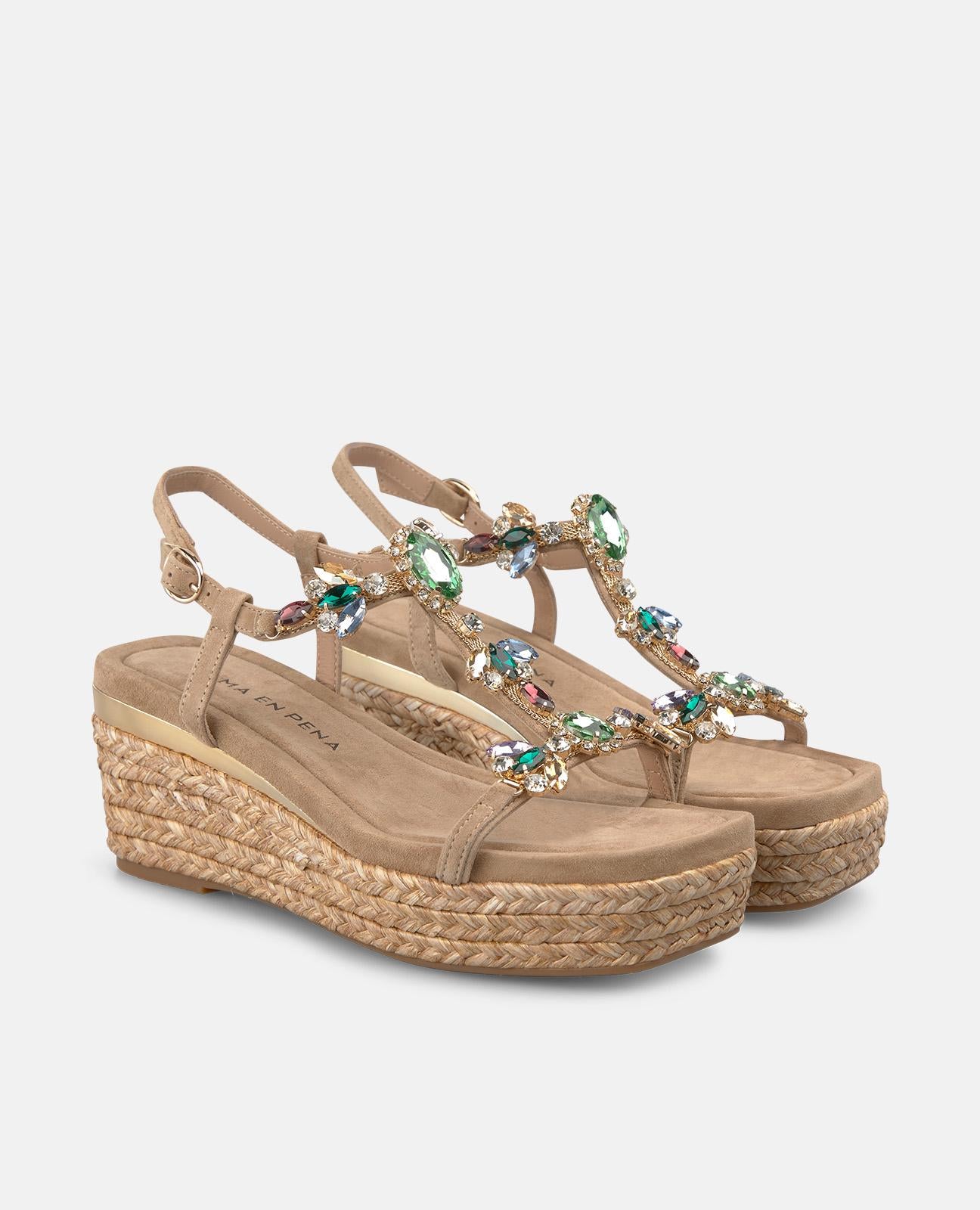 alma-en-pena-espadrille-keil-sand-gr-n-keilsandalen-7-5-cm image 2