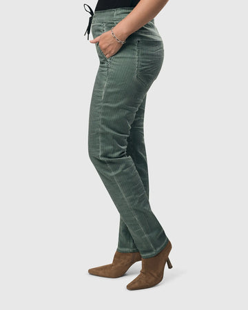 alembika-pinstripe-iconic-stretch-jeans-teal-mid-rise-tapered image 4