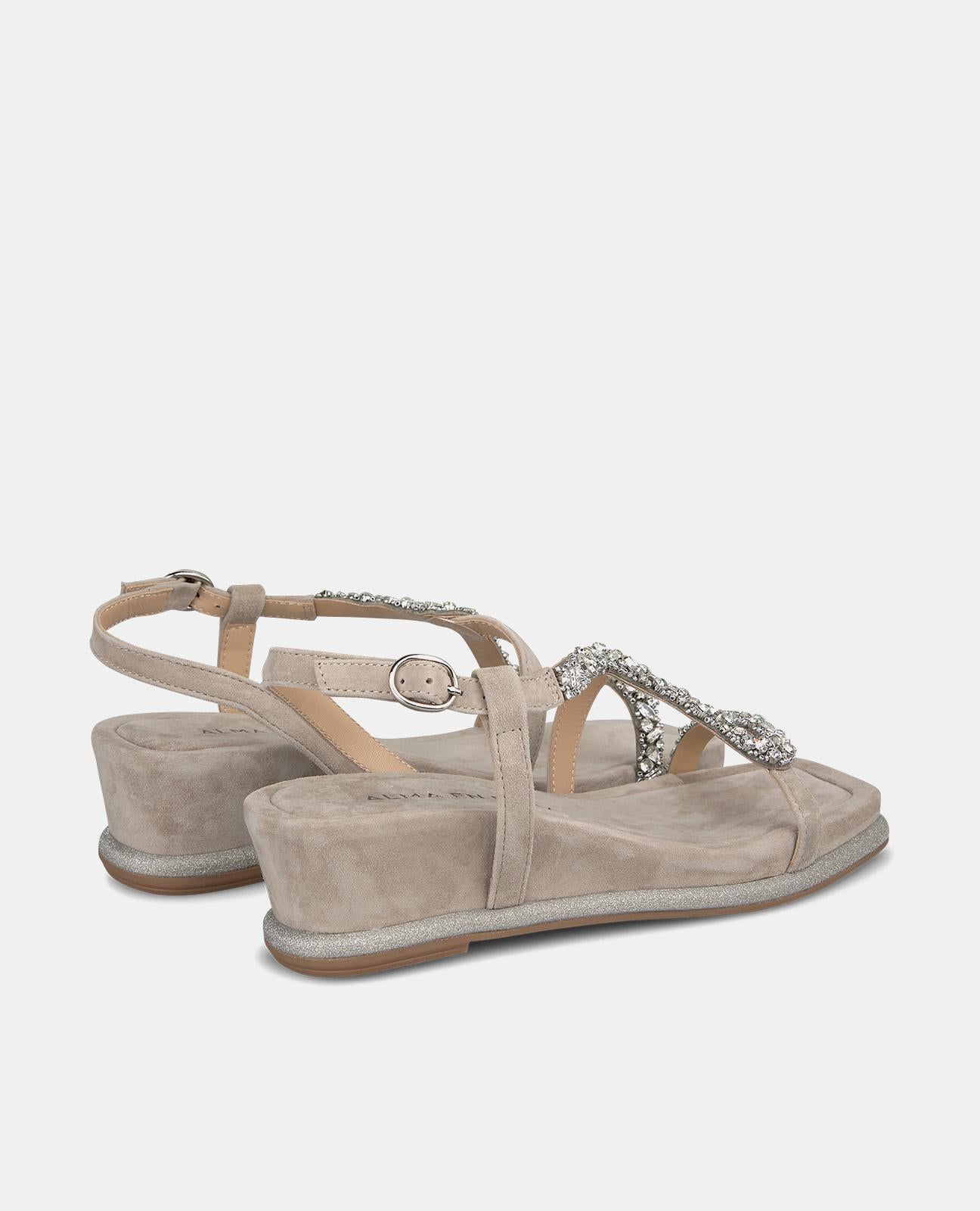 alma-en-pena-glitter-midsole-wedge-keil-sandale-grau-5-cm-mit-strass-riemen image 3