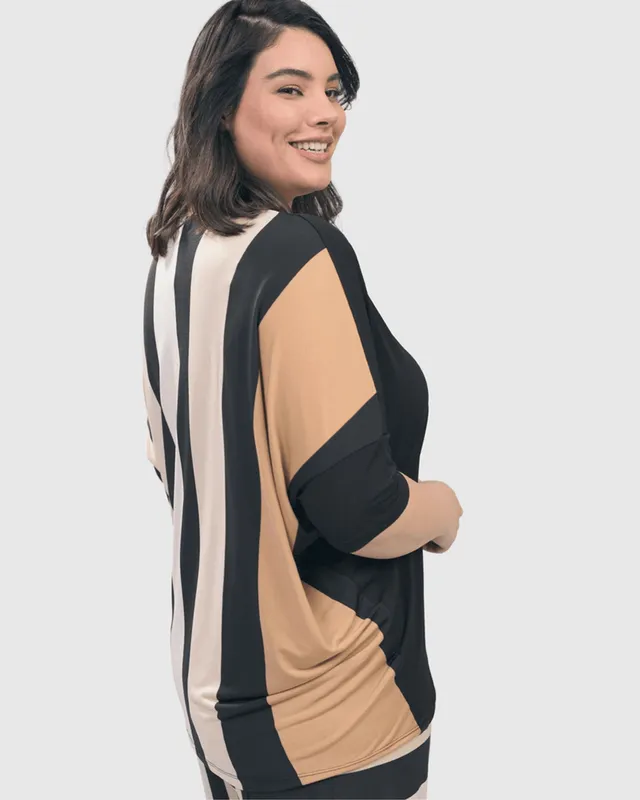 alembika-drapey-dolman-top-sunrise-streifen image 1
