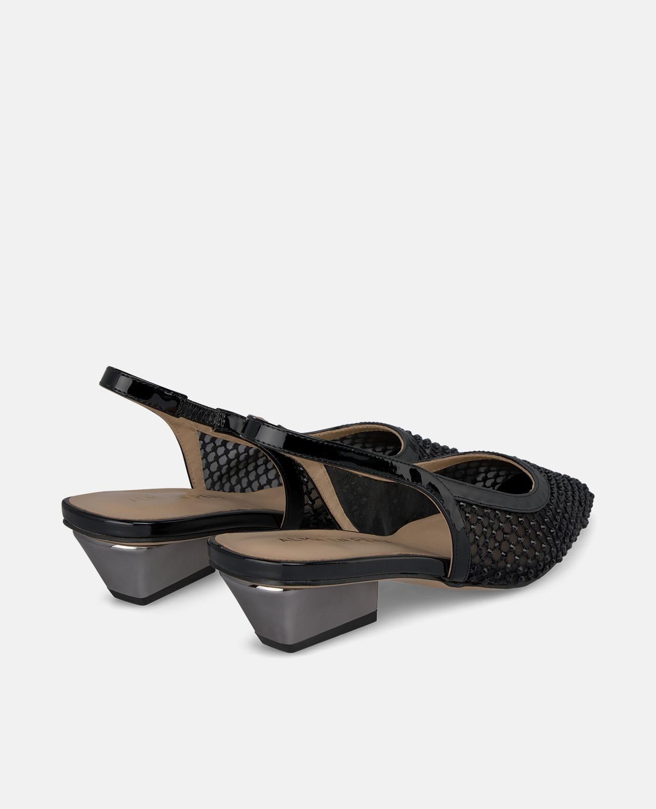 alma-en-pena-mesh-slingback-mit-offenem-absatz-schwarz-5-cm-blockabsatz image 3