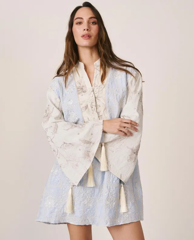 alma-en-pena-minikleid-bestickt-mit-pailletten-blau image 1