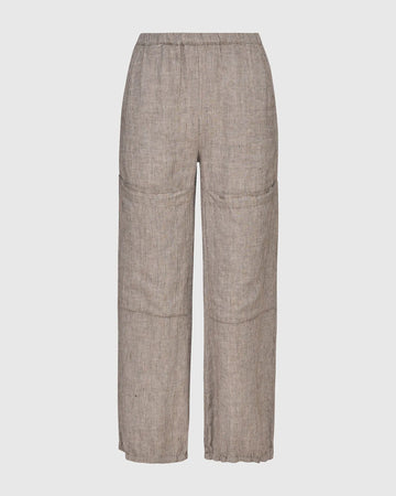 alembika-pinstripe-linen-crop-pants-brown-weite-leinenhose image 2