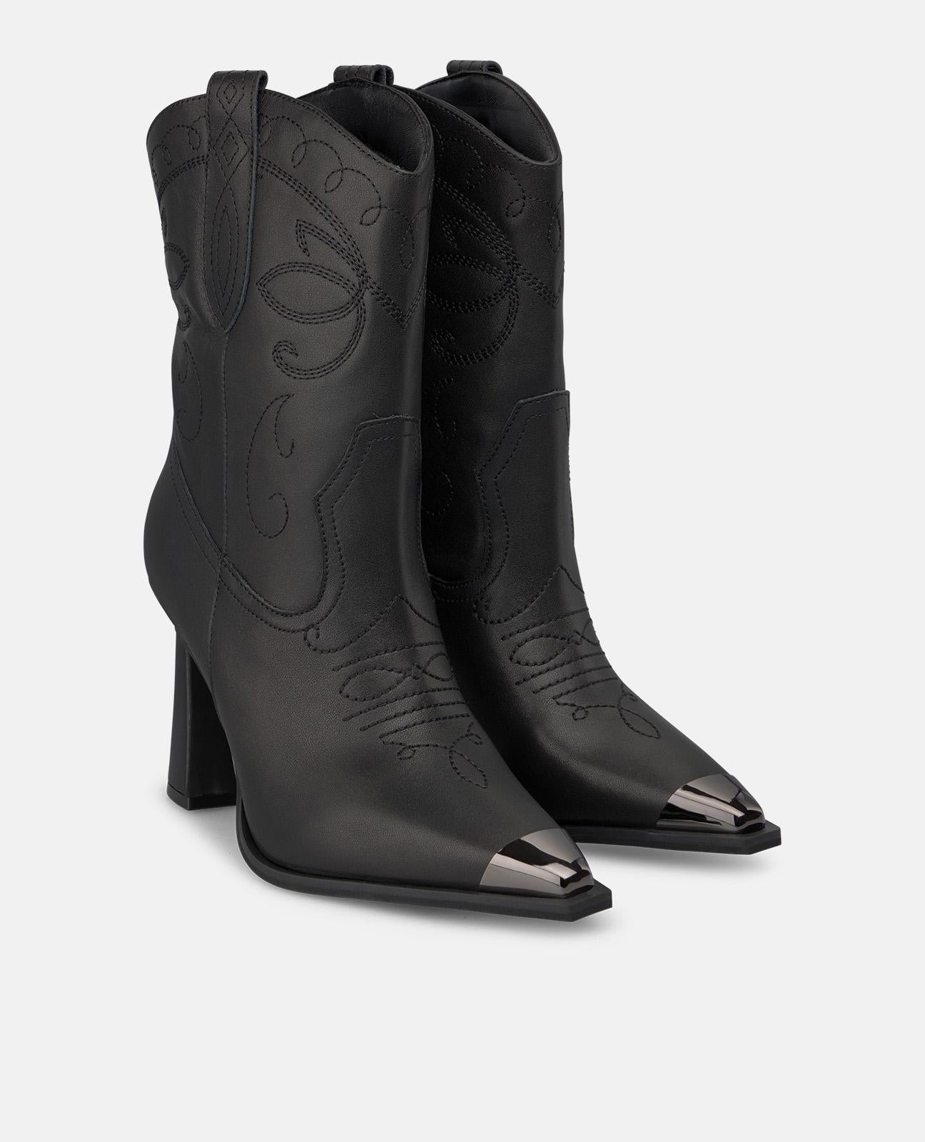 alma-en-pena-stiefeletten-schwarz-stickerei-trichterabsatz-9-5-cm image 2