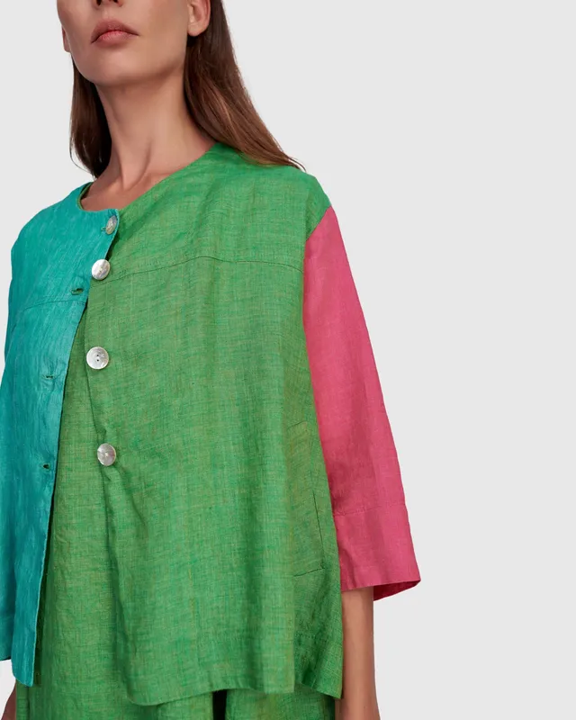alembika-peacock-rj374t-leinen-topper-jacke-tropical-mix image 1